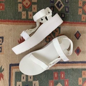 White Platform Teva Sandals